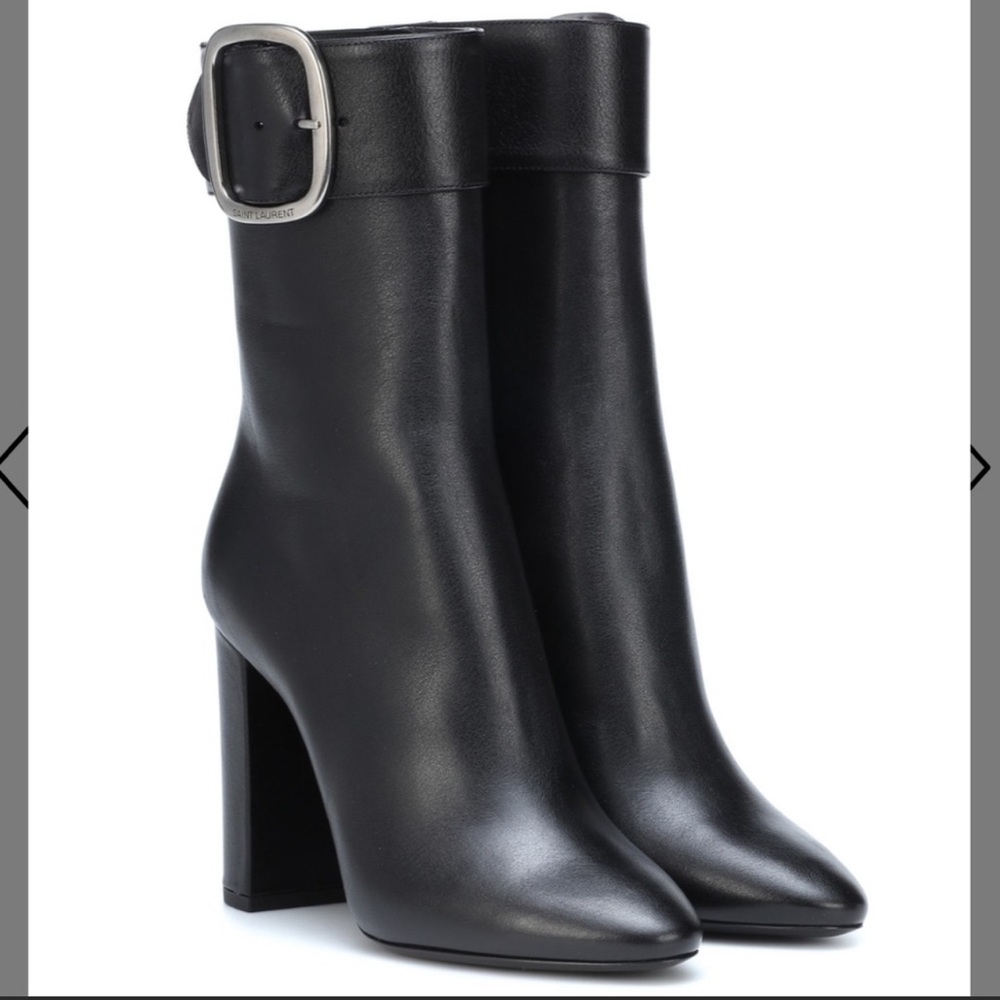 Saint Laurent Women's Black Joplin 105 Buckle B Baby Horse Size 39 - Picture 5 of 16